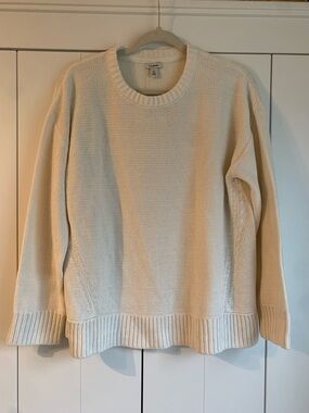 L.L. Bean Cream Linen Pullover Sweater Women’s Regular XL